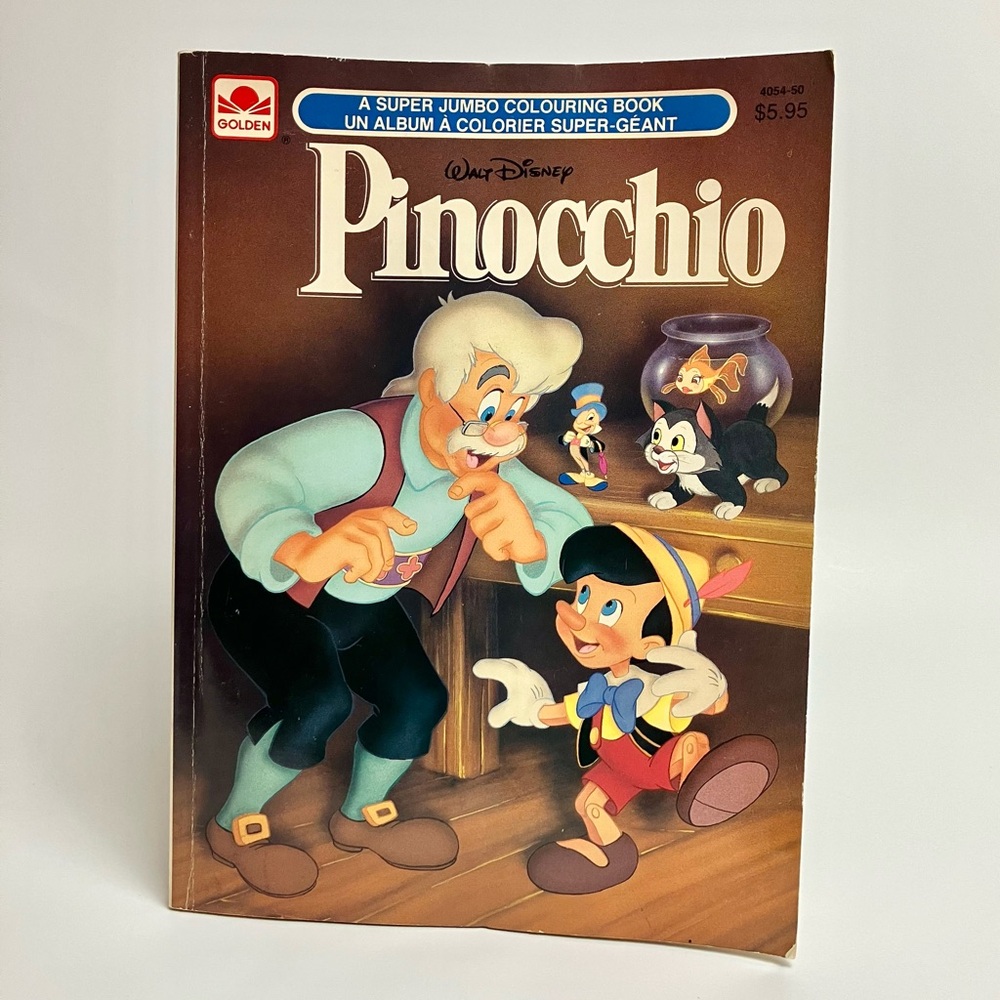 Vintage Disney Pinocchio Coloring Book Golden